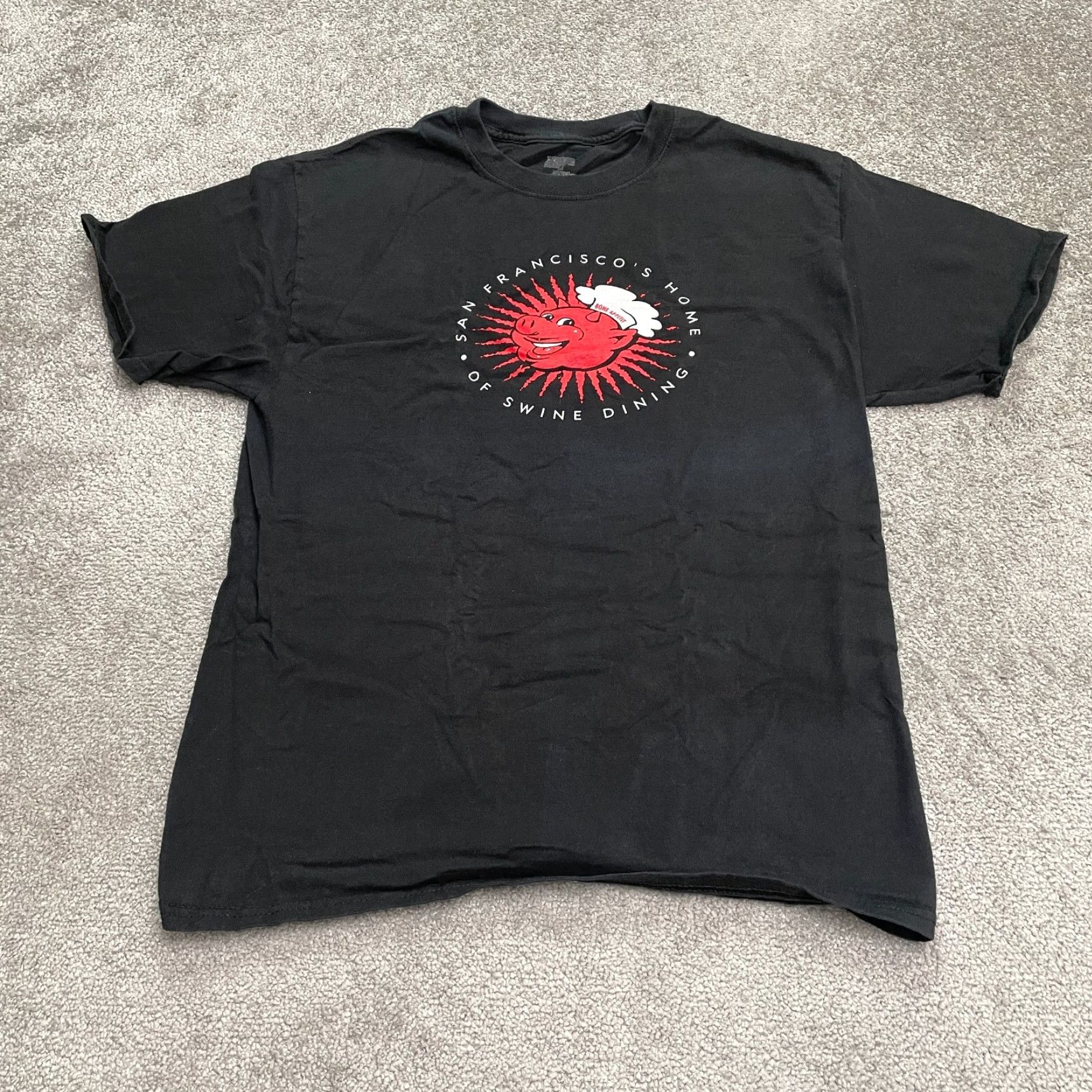 Hanes Hanes Beefy-T Graphic Tee Mens Large Black Crew Neck Short Sleeve Cotton T-Shirt Size US L / EU 52-54 / 3 - 2 Thumbnail