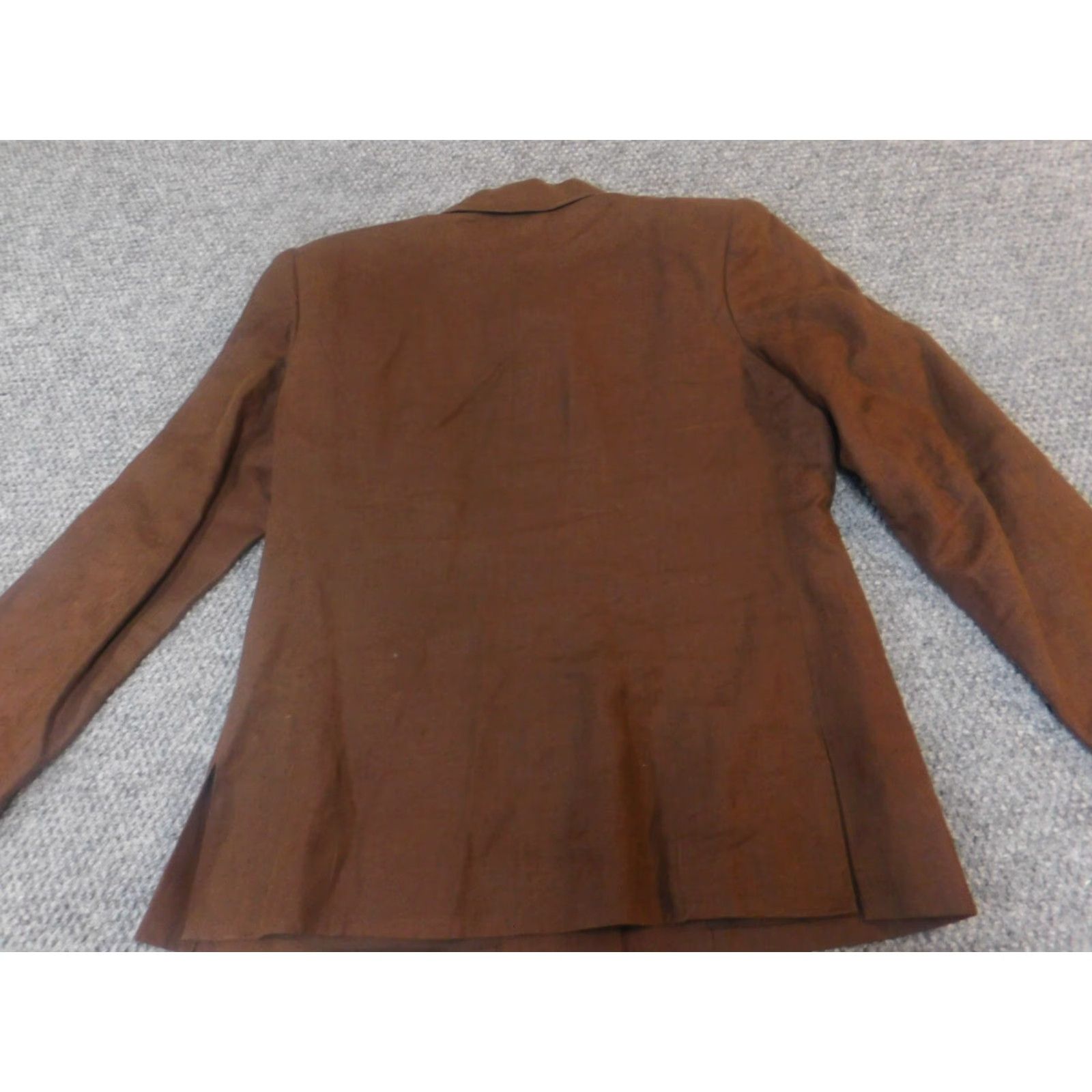 Talbots VINTAGE Talbots Jacket 6P Brown Linen Shoulder Pads Trench Coat Women Petite Mid-Length 5 Button Size M / US 6-8 / IT 42-44 - 5 Thumbnail