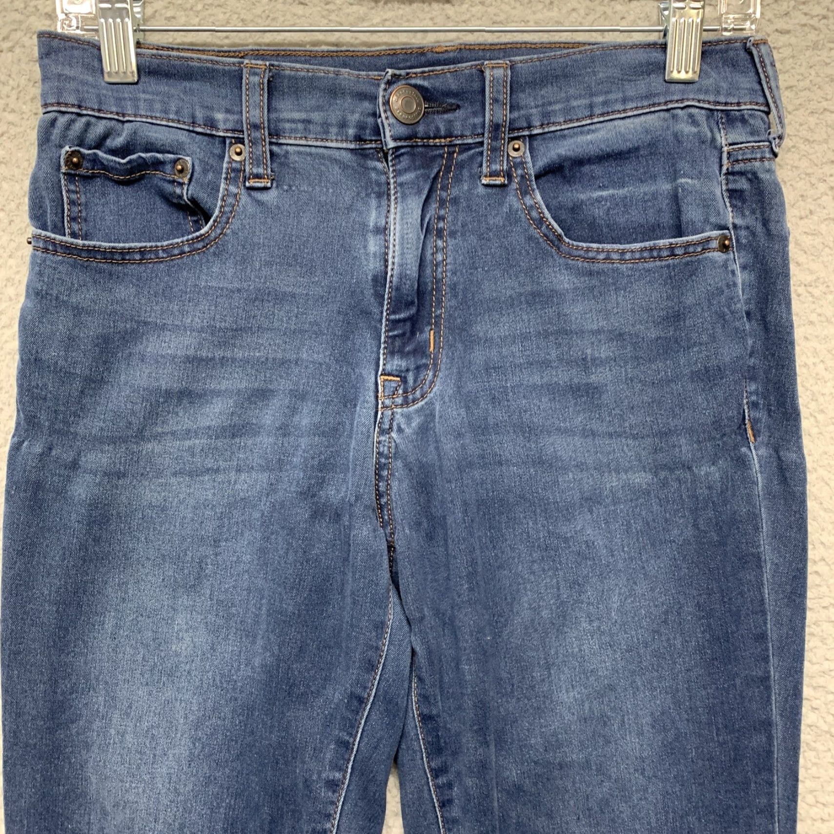 Vintage Aéropostale Women's Jeans Long Blue High Rise Dark Wash Skinny Stretch Jegging Size 4 Size 27" / US 4 / IT 40 - 2 Thumbnail