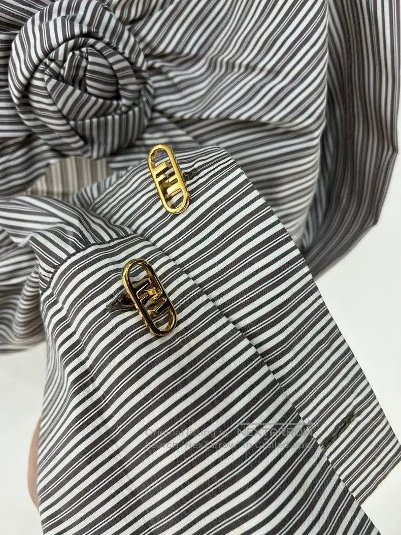 Fendi Fendi Striped Floral Short Sleeve Shirt Size 4XL / US 24-26 - 5 Thumbnail