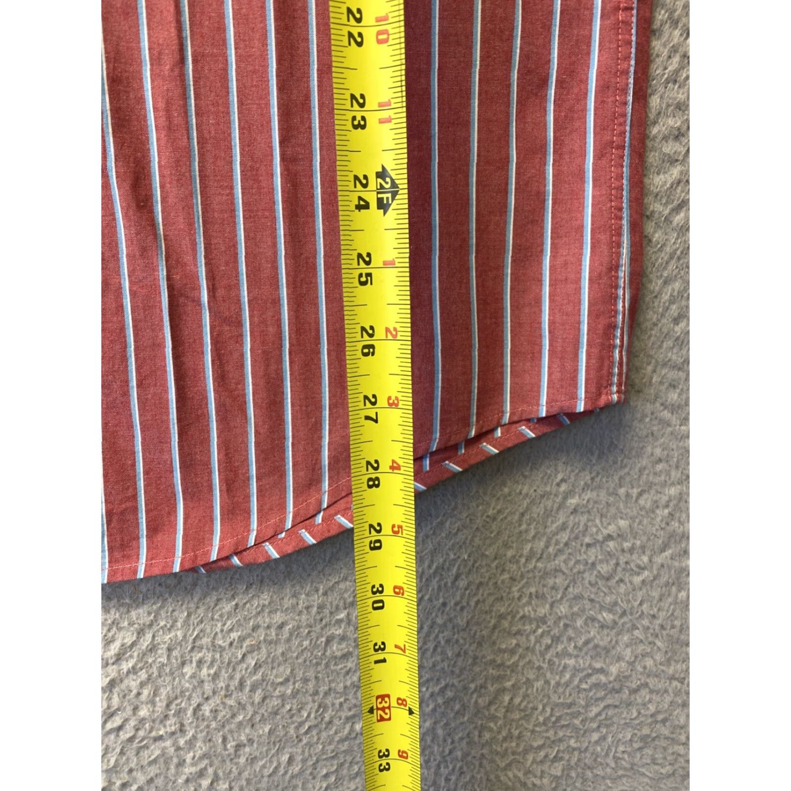 Club Room Club Room Dress Shirt Men M 100% Cotton Blue Maroon Striped Button-Down Wrinkle-Resistant Regular Sleeve 34/35 PMID 12331 Size 40R - 5 Thumbnail