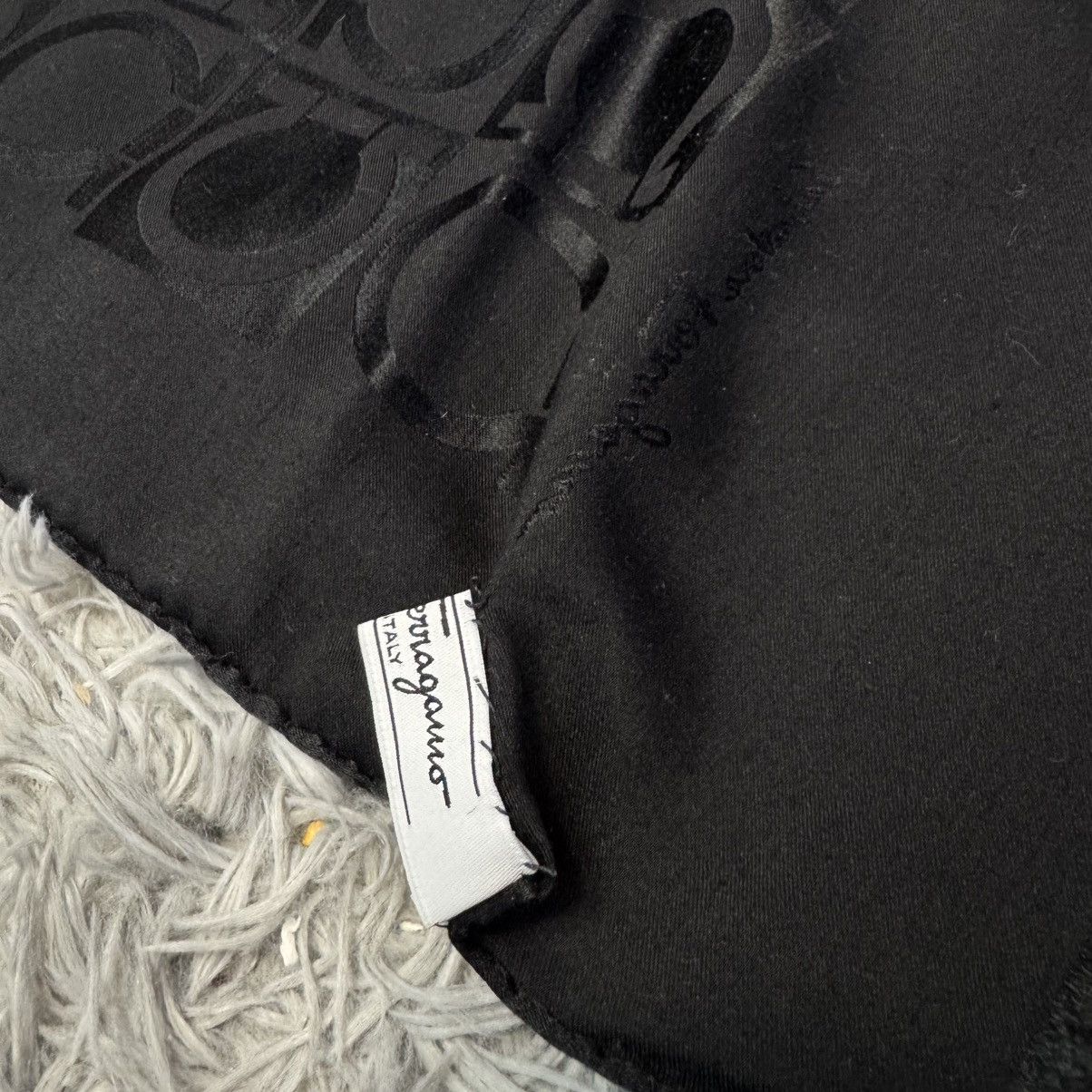 Salvatore Ferragamo Salvatore Ferragamo Black Gancini Monogram Scarf Italy Size ONE SIZE - 3 Thumbnail