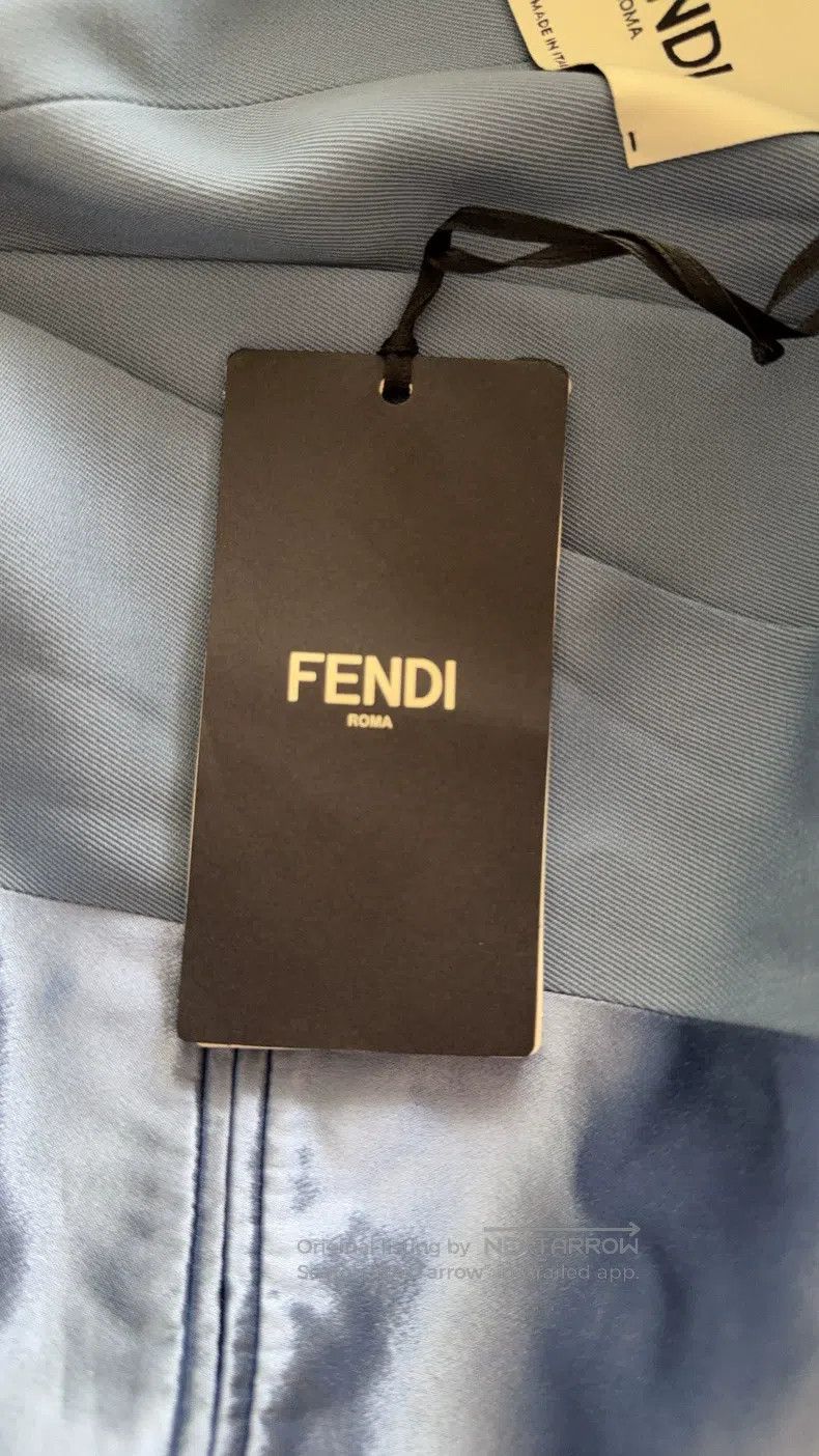 Fendi Fendi Blue Satin Texture Workwear Suit Size XS / US 0-2 / IT 36-38 - 5 Thumbnail