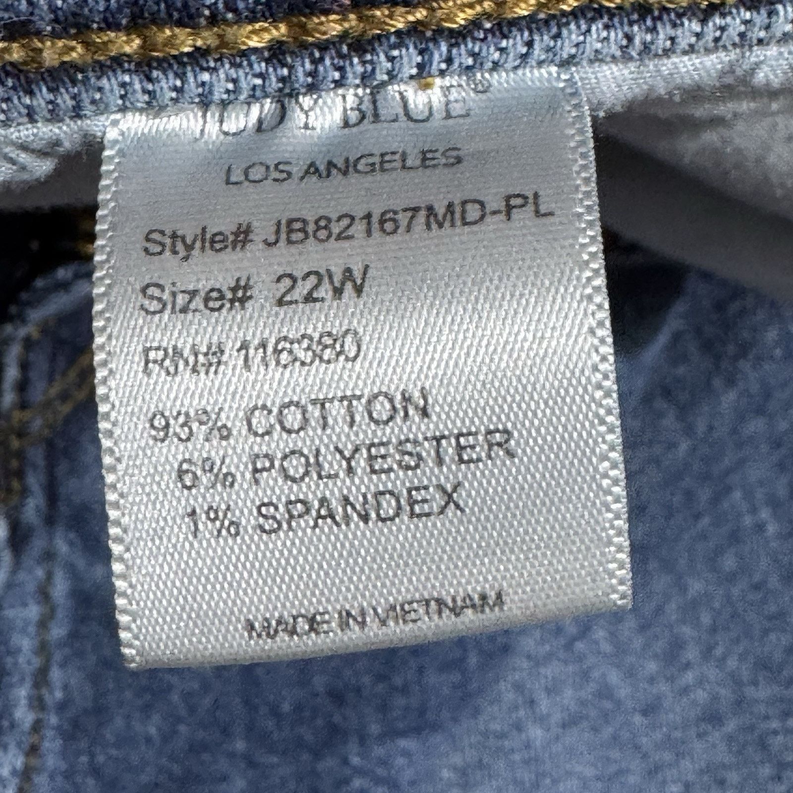 Judy Blue Judy Blue Jeans Womens Plus 22W Distressed Skinny Streetwear Size 39" - 9 Thumbnail