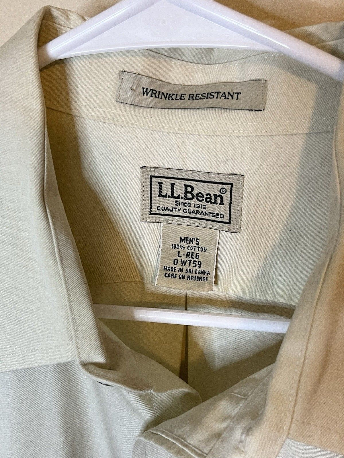 L.L. Bean L.L. Bean Mens L White Wrinkle Free Cotton Dress Shirt Size US L / EU 52-54 / 3 - 2 Thumbnail