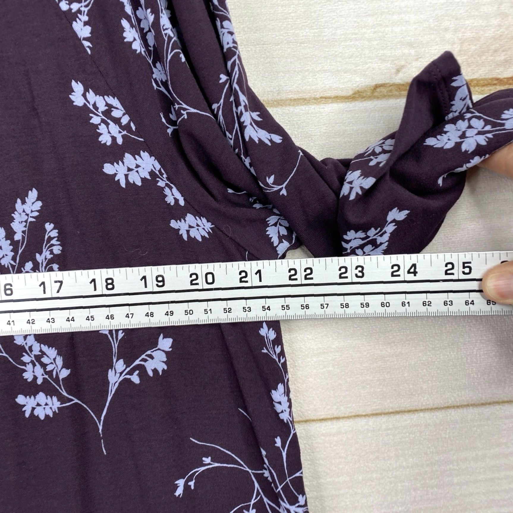 J. Jill VINTAGE J. Jill Wearever Collection Top Womens XL Purple Floral 3/4 Sleeve Tunic Boho Size XL / US 12-14 / IT 48-50 - 5 Thumbnail
