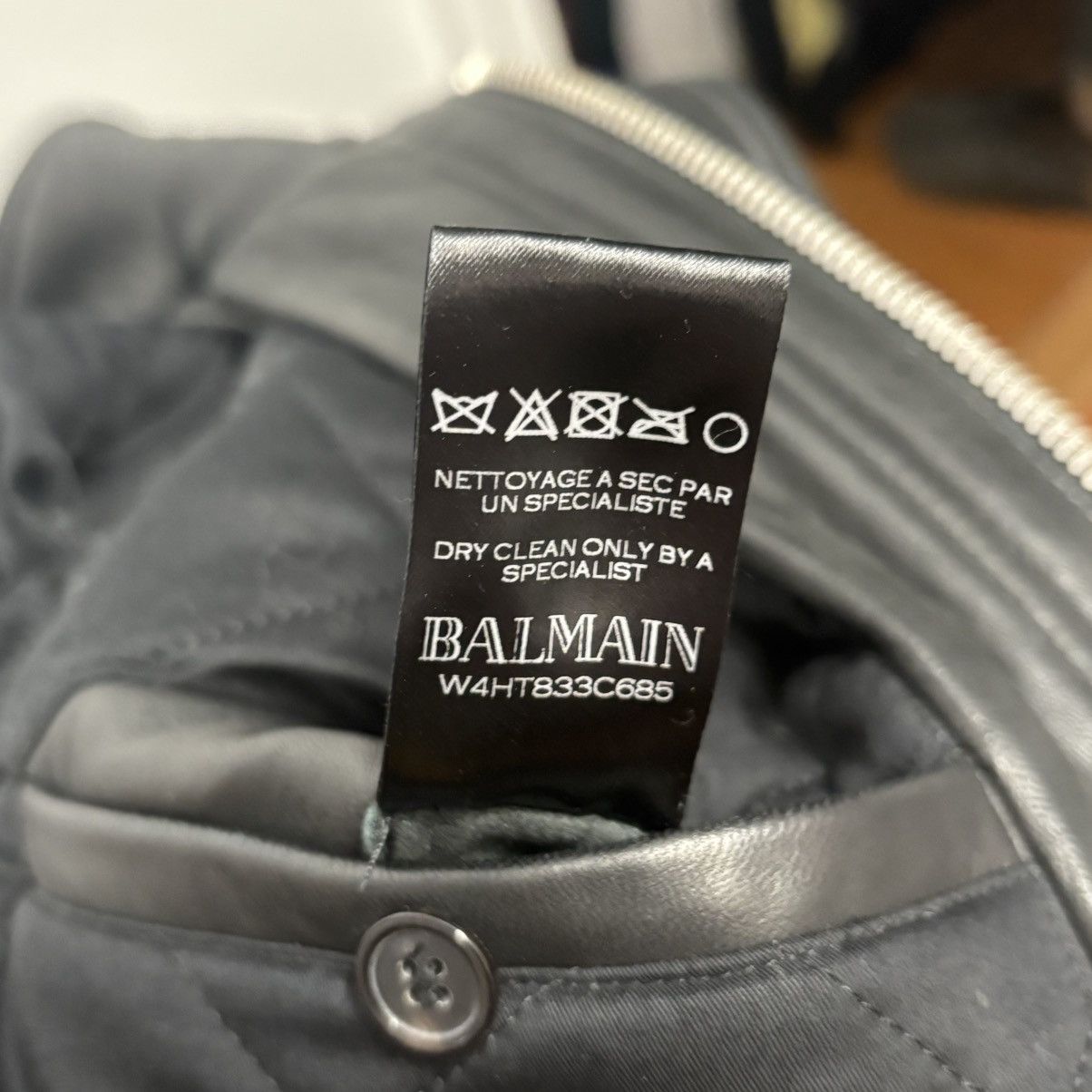 Balmain Balmain Quilted Lambskin Leather Collared Jacket Size US M / EU 48-50 / 2 - 11 Thumbnail