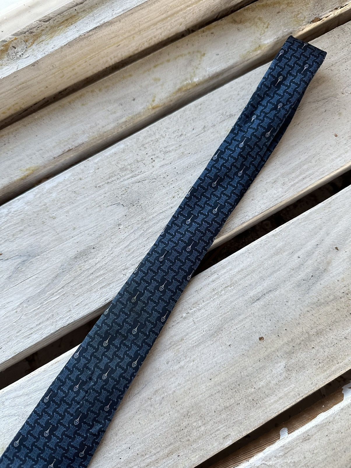 Celine × Vintage ❗️RARE Celine luxury silk tie vintage paris hand made Size ONE SIZE - 9 Thumbnail