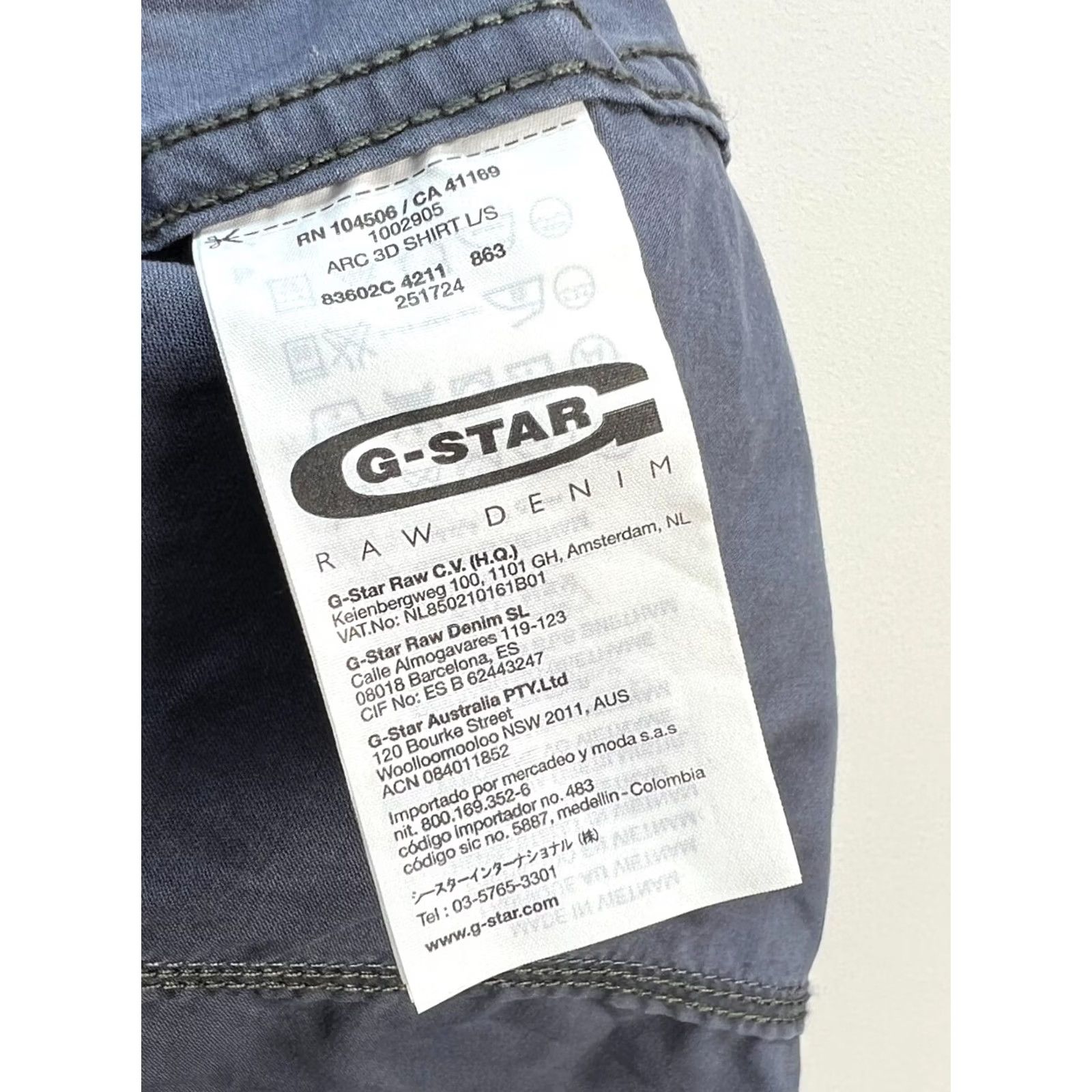 G-Star G-Star Raw ARC 3D Long Sleeve Shirt Western Size M MensButton-Up Collared Regular Fit Pockets Gray Blue Vintage Size US M / EU 48-50 / 2 - 7 Thumbnail