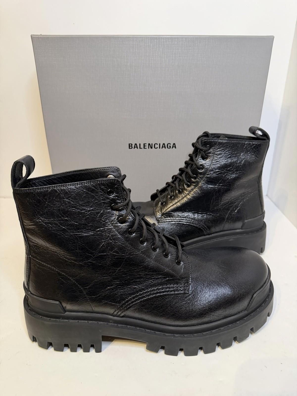 Balenciaga Balenciaga Strike Bootie L20 Arena Black Leather Combat