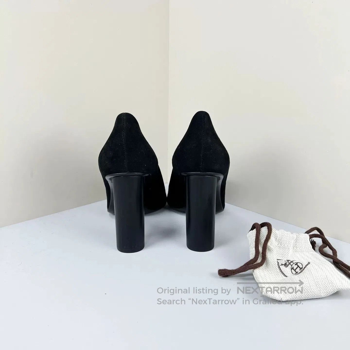 Hermes hermes black suede high heels size 37.5. Size US 7.5 / IT 37.5 - 2 Thumbnail