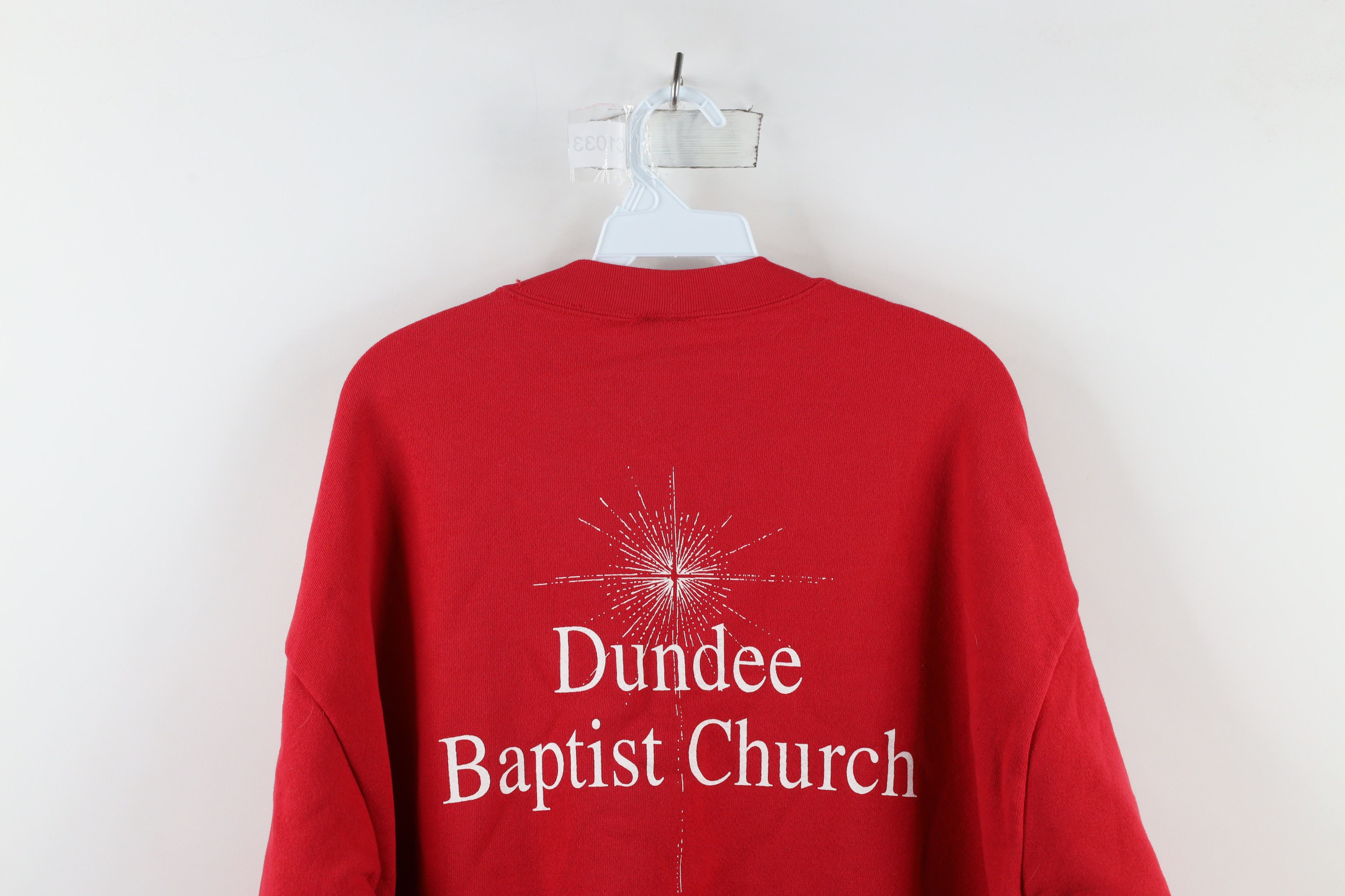 Vintage Vintage 90s Celebrate The Season Jesus Sweatshirt Red Size US XL / EU 56 / 4 - 10 Thumbnail