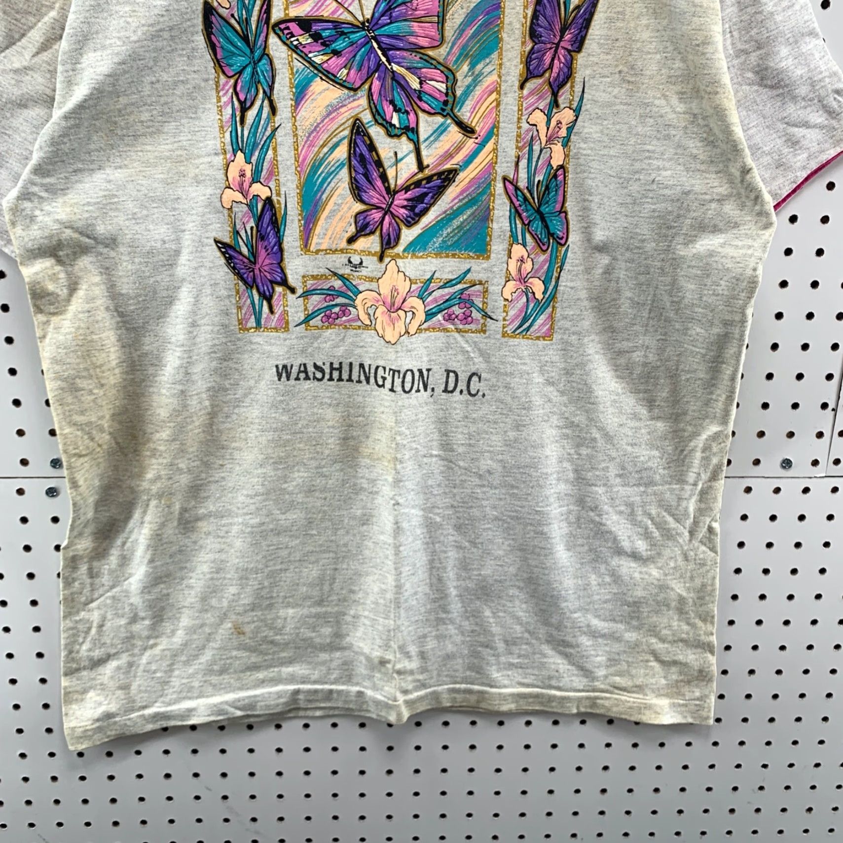 Pinko VINTAGE Signal Butterfly Shirt Washington DC Gray Pink Trim XL T-Shirt Unisex Adults Size US XL / EU 56 / 4 - 6 Thumbnail