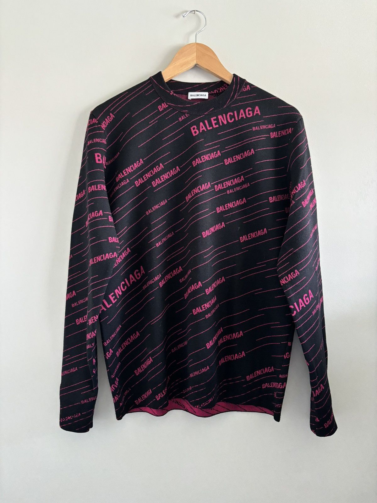 Balenciaga Balenciaga Allover Logo Sweater Size US XS / EU 42 / 0 - 1 Thumbnail