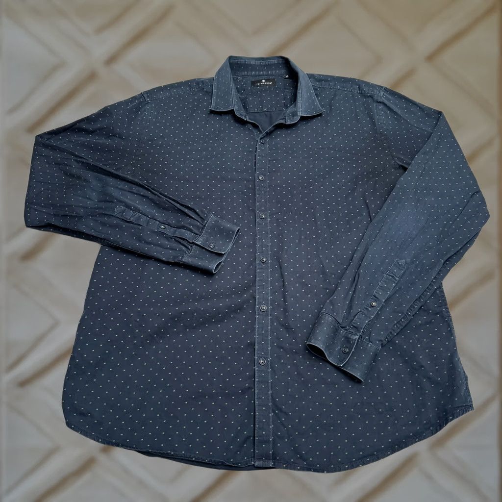 Vintage 7 Diamonds Fortune Soul Button-Down Shirt Men XL Blue Cotton Long Sleeve Size US XL / EU 56 / 4 - 1 Thumbnail