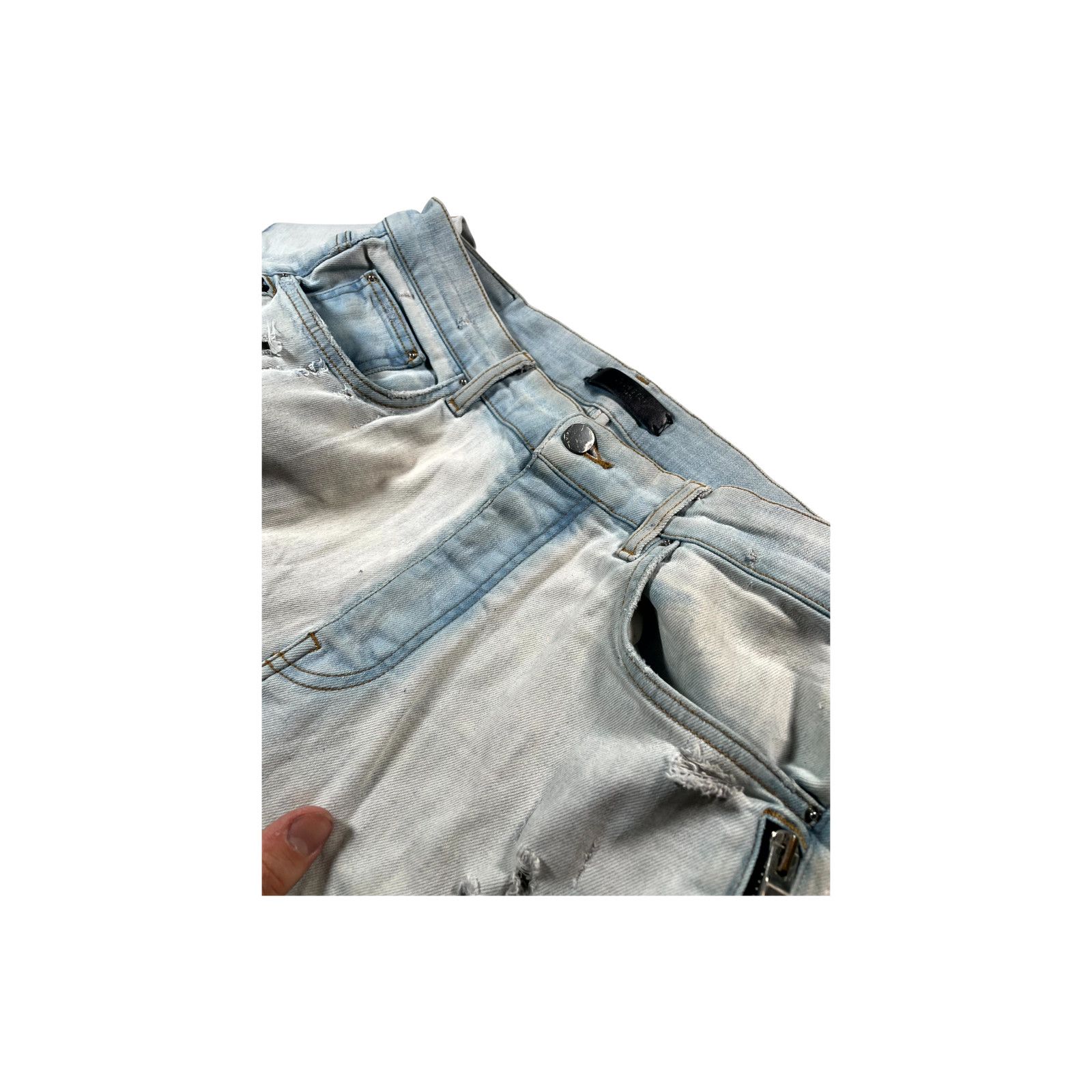 Amiri Amiri MX2 Patch Light Wash & Black Jeans Size US 31 - 3 Thumbnail