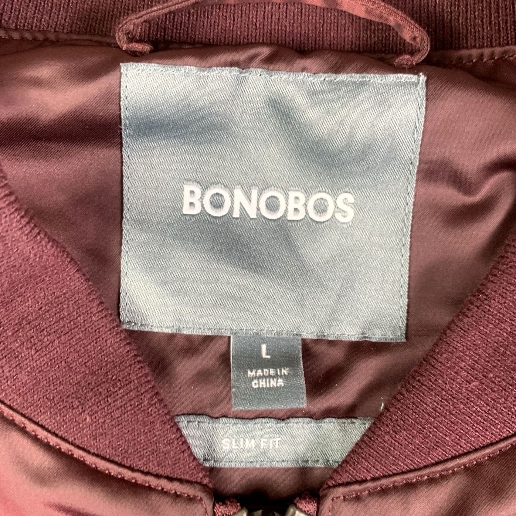 Bonobos Bonobos Jacket Mens Large Red Satin Bomber Slim Fit Lined Full Zip Lightweight Jacket Size US L / EU 52-54 / 3 - 2 Thumbnail