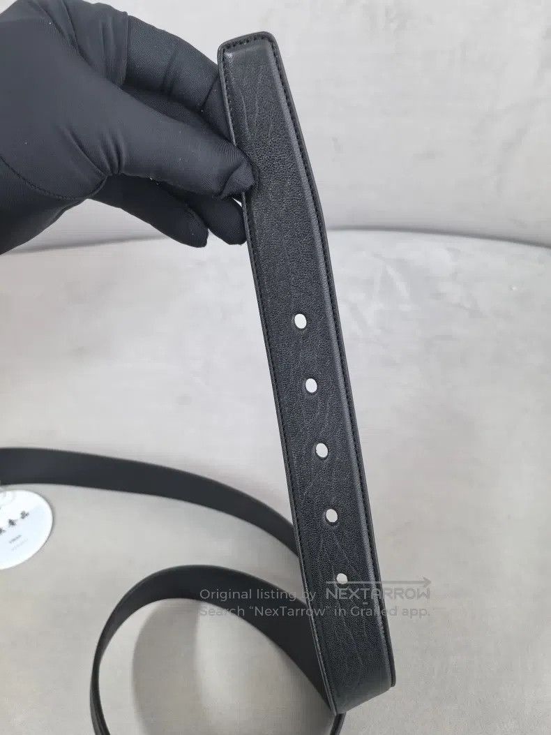 Saint Laurent Paris Saint Laurent Paris Black Sheepskin Silver Buckle Belt i Size ONE SIZE - 5 Thumbnail