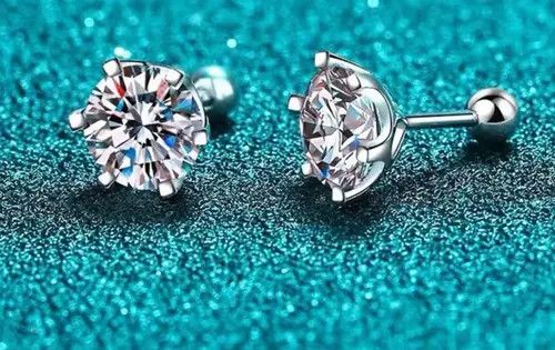 Jewelry Shiro x Kai 1 Carat Moissanite Screw Stud Earrings Size ONE SIZE - 6 Thumbnail