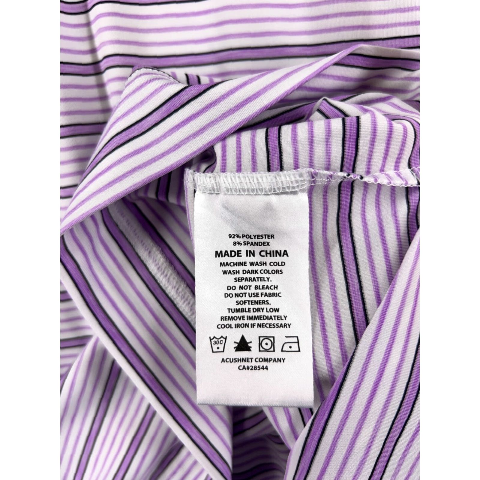 Footjoy FootJoy Polo Shirt Mens Large Purple Stripe 100% Polyester Polo Shirt Golf Outdoor Size US L / EU 52-54 / 3 - 4 Thumbnail