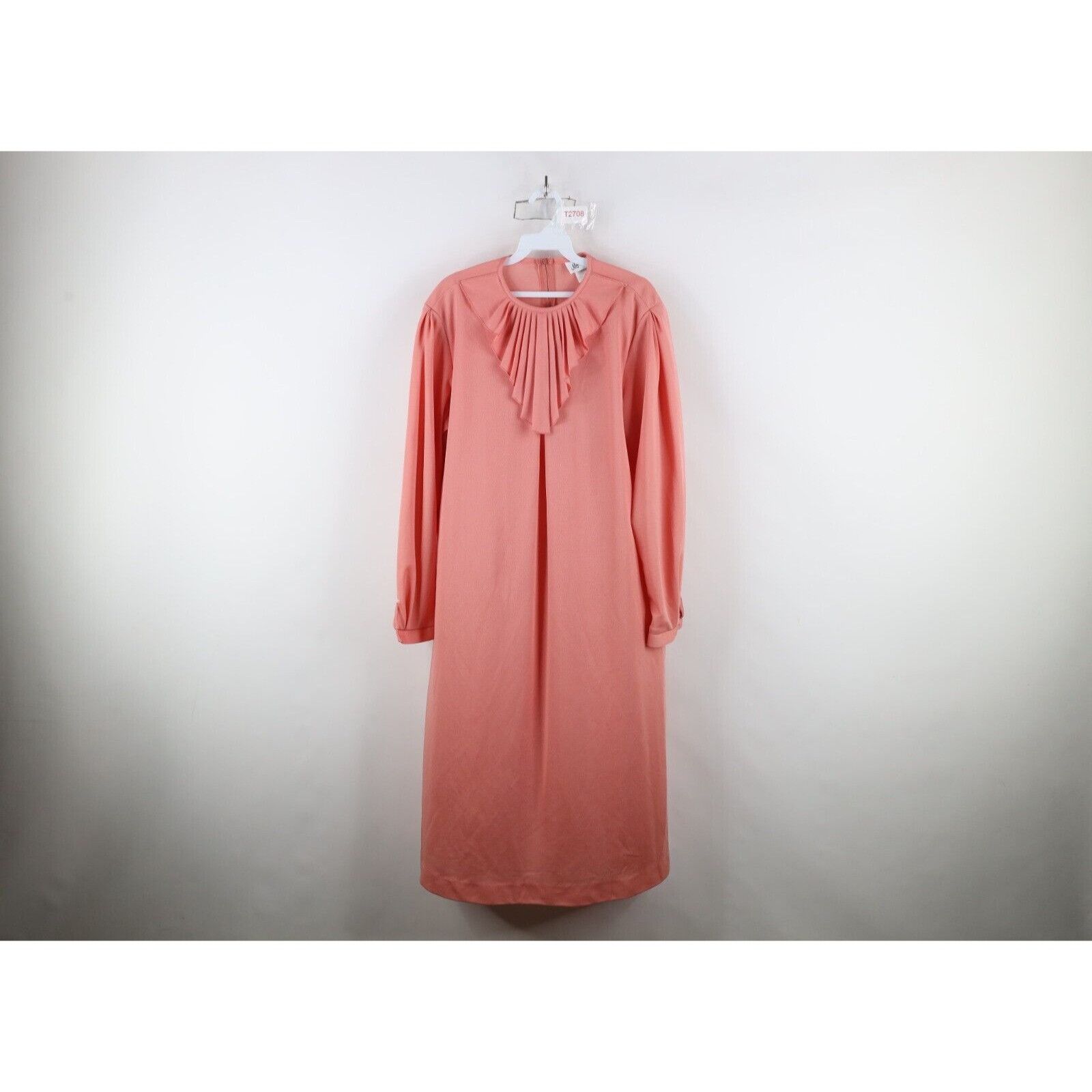 Vintage Vintage 90s Streetwear Ruffled Collar Knit Long Sleeve Dress Size XXL / US 16-18 / IT 52-54 - 1 Thumbnail