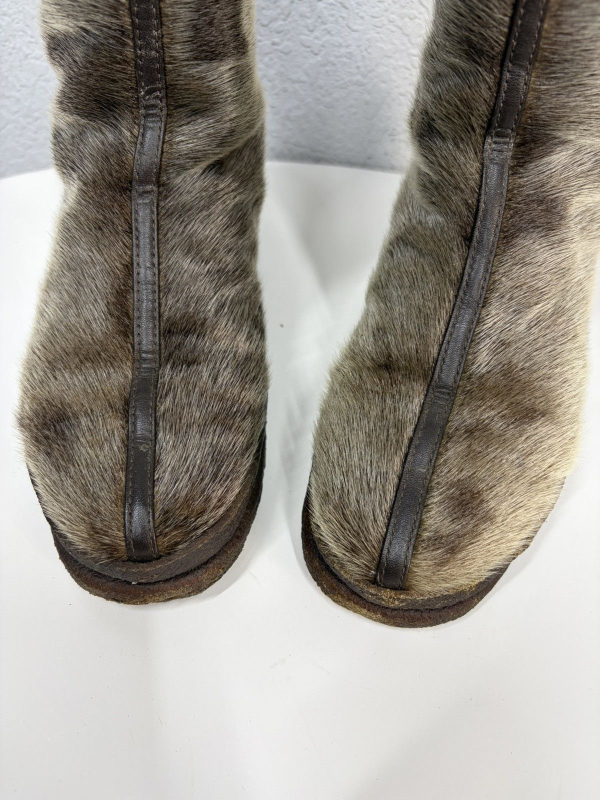 Hedi Slimane Vintage Italian AS 98 Rick Owens Vibe Fur Leather Boots y2k Size US 8 / EU 41 - 8 Thumbnail