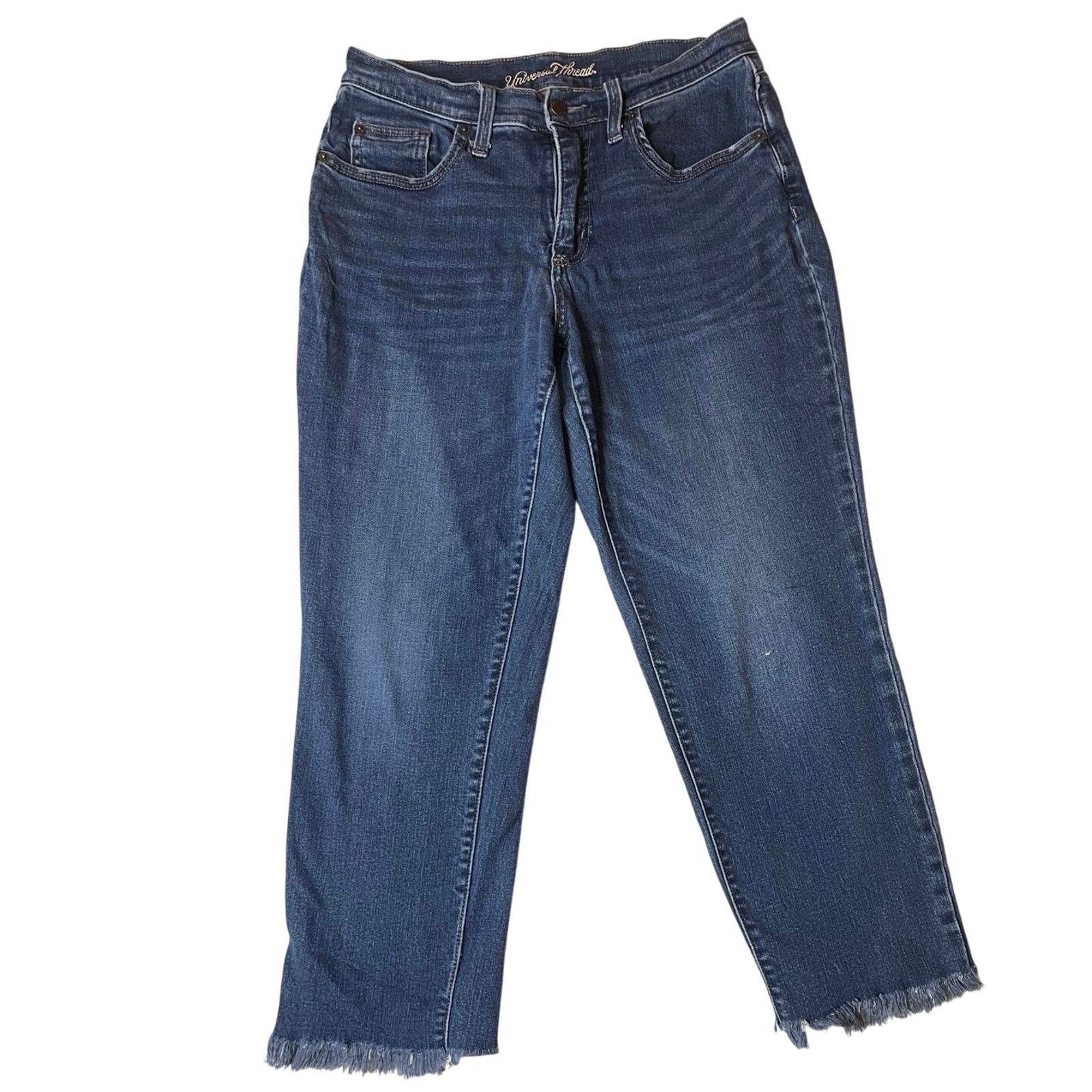 Other Universal Thread Blue Pantalon Crop Girlfriend Jeans 8 Size 30" / US 8 / IT 44 - 1 Thumbnail