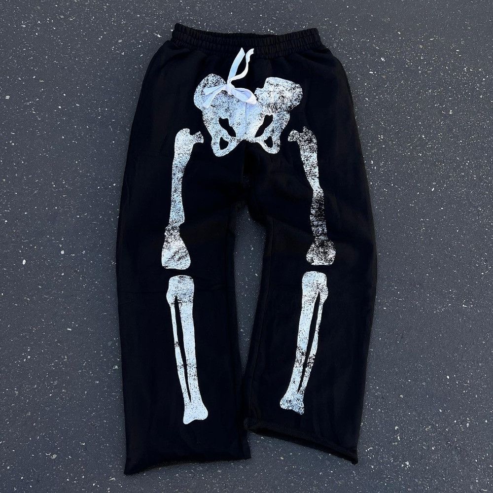 Japanese Brand Cotton Bones Printed Elastic Waist Sweatpants Size US 30 / EU 46 - 2 Thumbnail