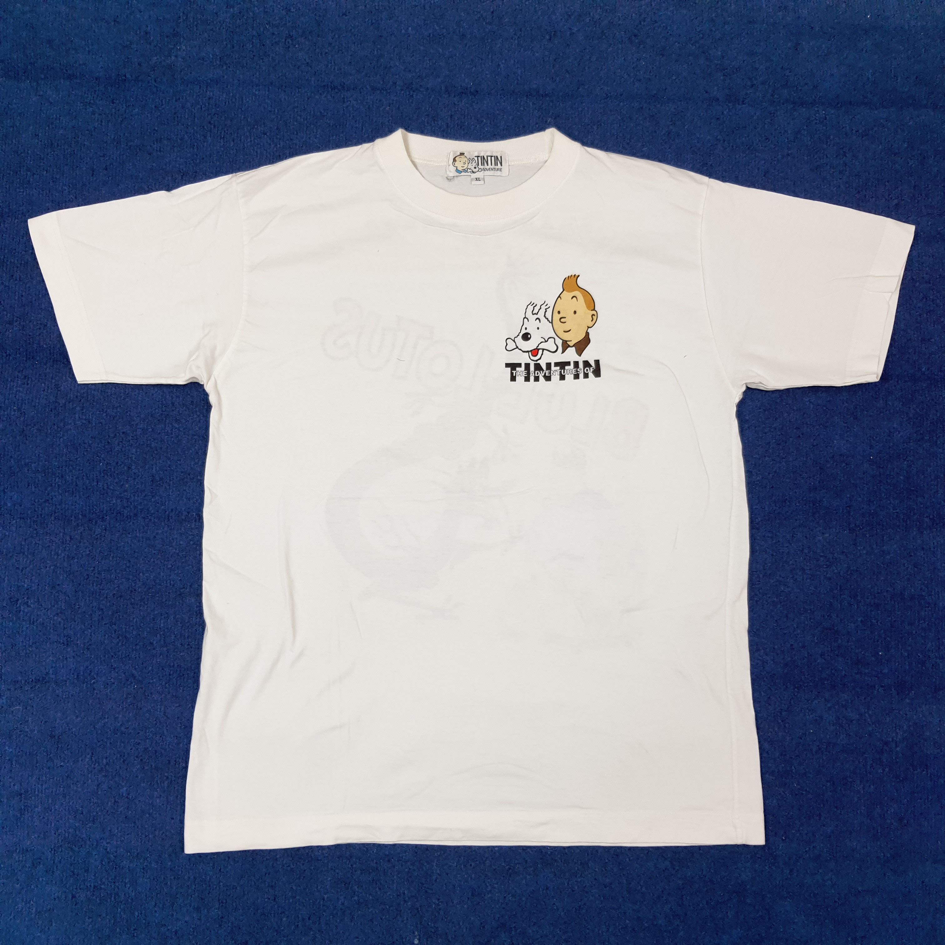 Vintage Vintage Adventure of Tintin The Blue Lotus Tshirt C259N5 Size US L / EU 52-54 / 3 - 3 Thumbnail
