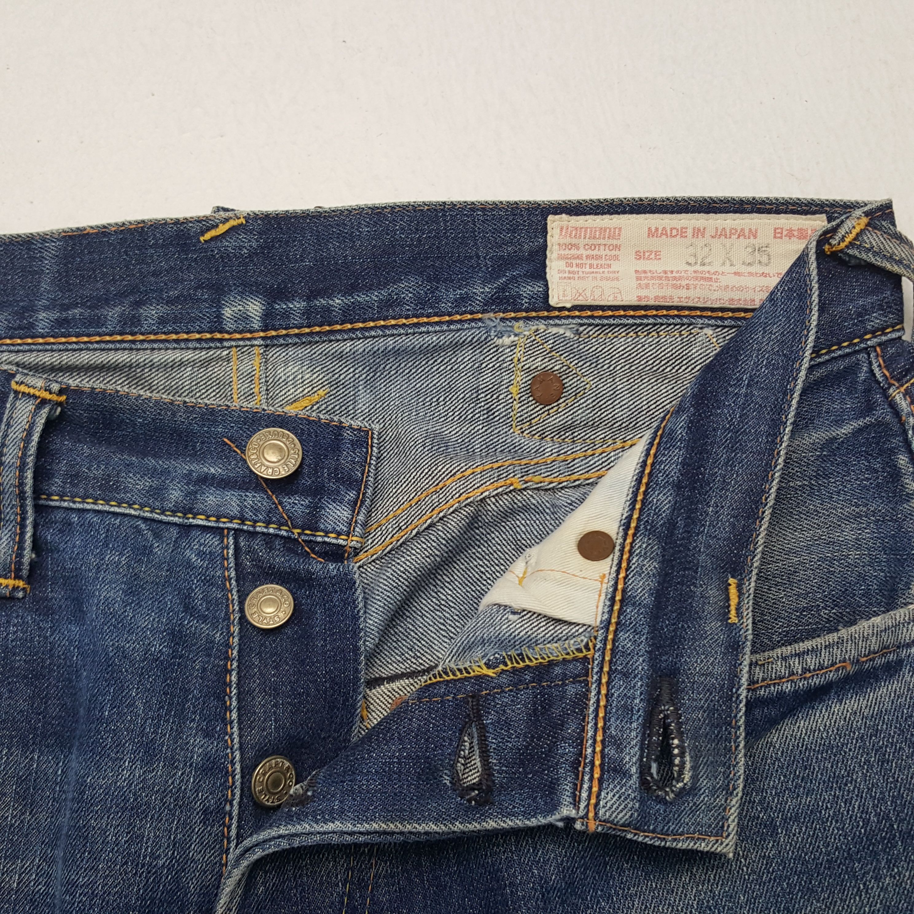 Evisu × Japanese Brand Evisu Yamane Selvedge Custom Daicock Art Double Knee Jeans Size US 30 / EU 46 - 13 Thumbnail