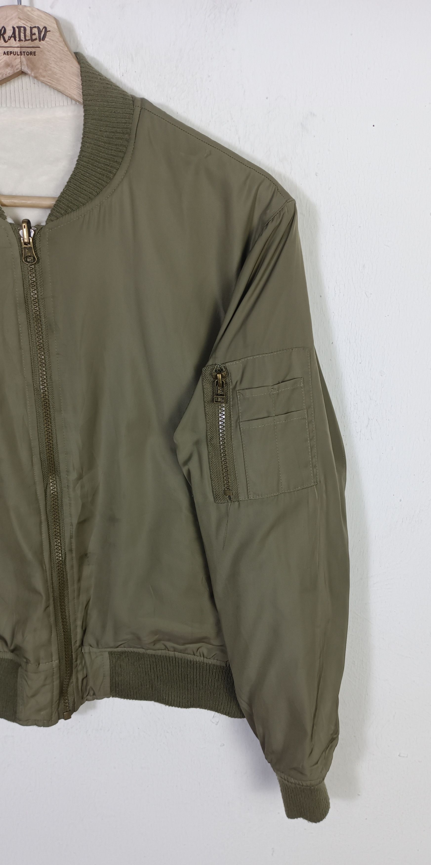Japanese Brand Reversible🔥 Silver Sue Al Bomber Jacket Size M / US 6-8 / IT 42-44 - 6 Thumbnail