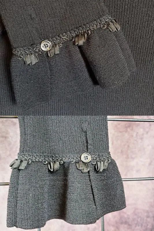 Burberry Burberry Black Wool Embroidered Long Sleeve Top. Size S / US 4 / IT 40 - 7 Thumbnail