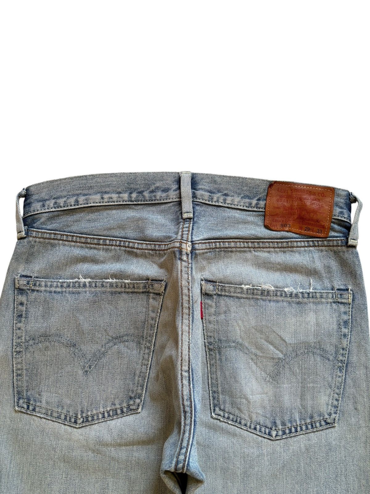 Levi's Vintage 90s Levis 503 Light Wash Distressed Rip Baggy Jeans Size US 31 - 8 Thumbnail