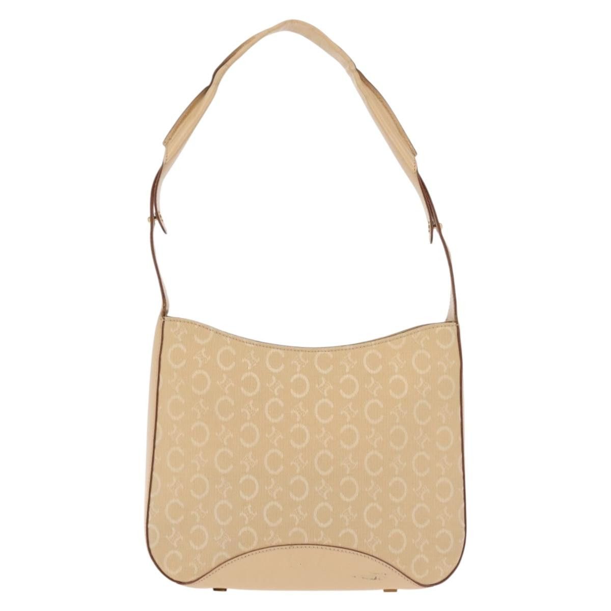 Celine CELINE C Macadam Canvas Shoulder Bag Beige Gold Size ONE SIZE - 3 Thumbnail