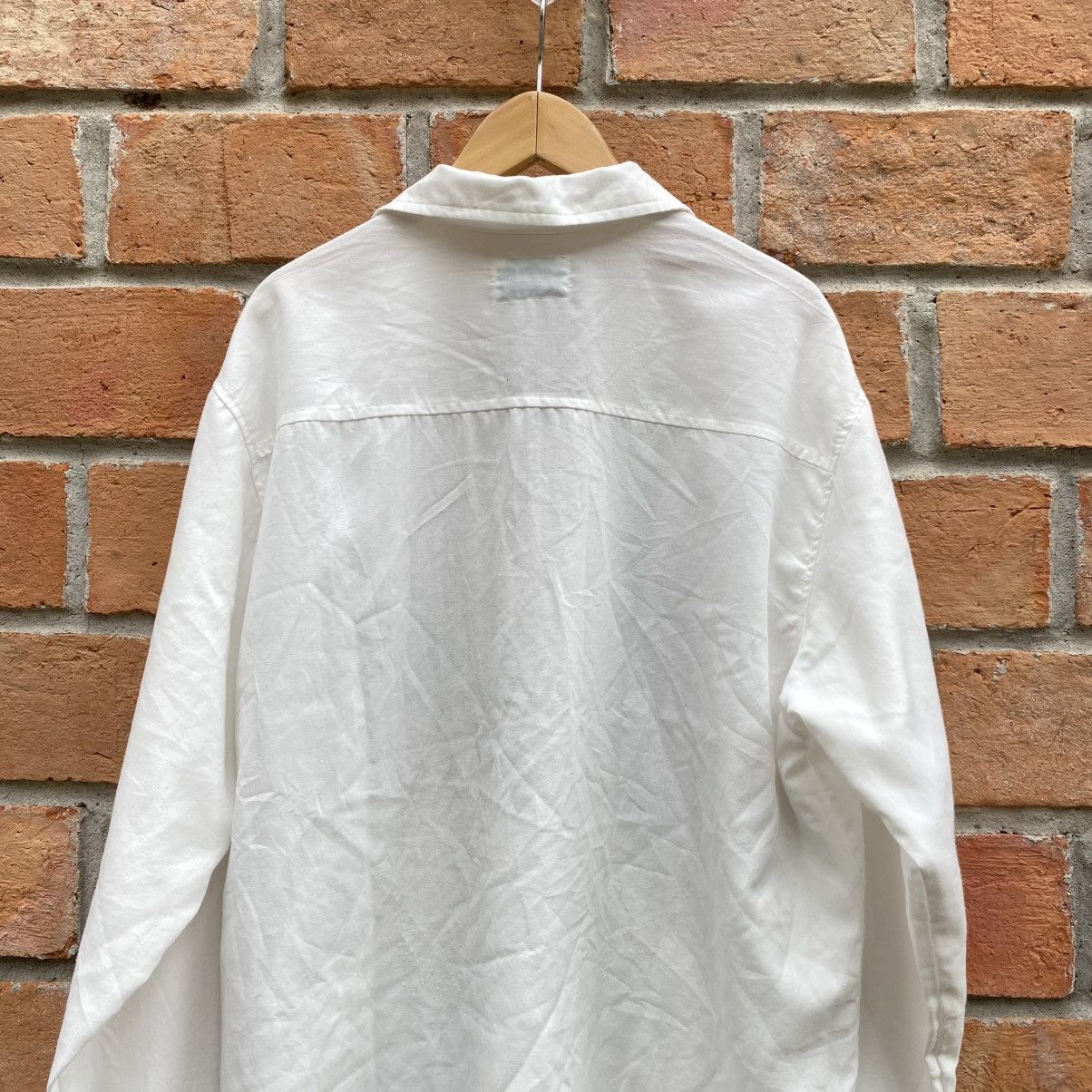 Vintage Vintage White Lace-Up Collar Long Sleeve Shirt Size US L / EU 52-54 / 3 - 16 Thumbnail