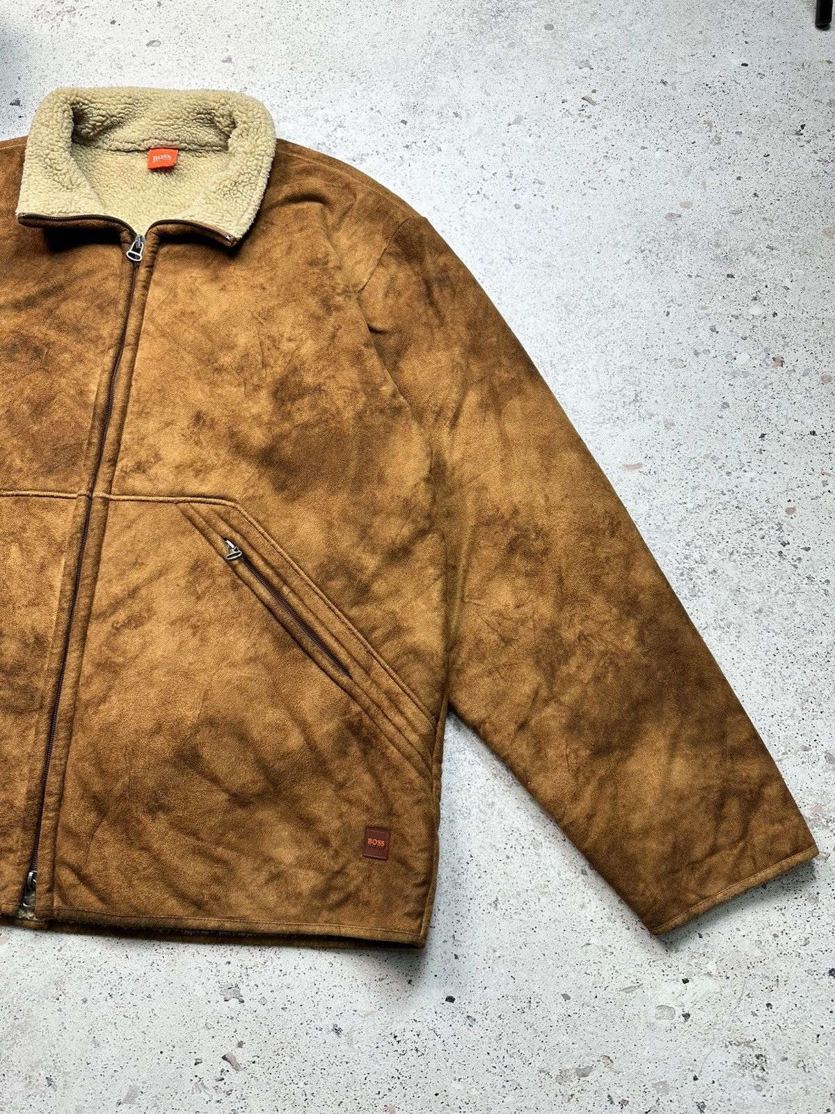 Hugo × Vintage Beautiful Men's HUGO BOSS Tan Faux Sheepskin & Fleece Jacket Size US L / EU 52-54 / 3 - 3 Thumbnail