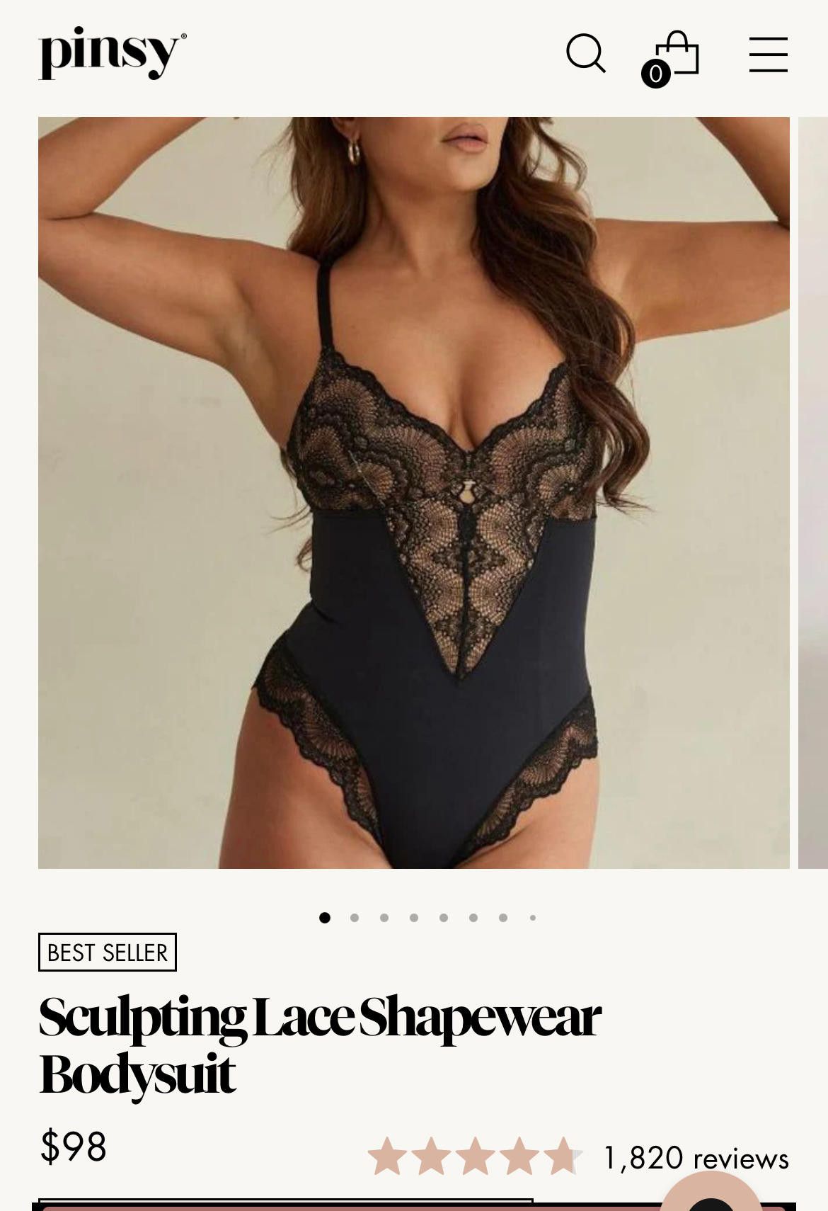 Designer Pinsy Sculpting Lace Shapewear Bodysuit Sz L Long Size ONE SIZE - 1 Thumbnail