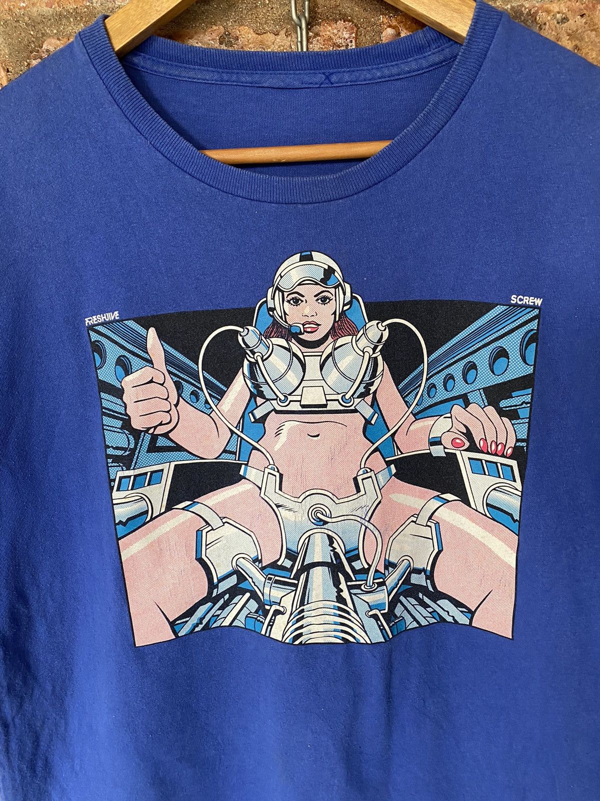Freshjive 🔥RARE🔥 Vtg Freshjive x Screw Magazine Cyberpunk Pinup sex Size US L / EU 52-54 / 3 - 4 Thumbnail