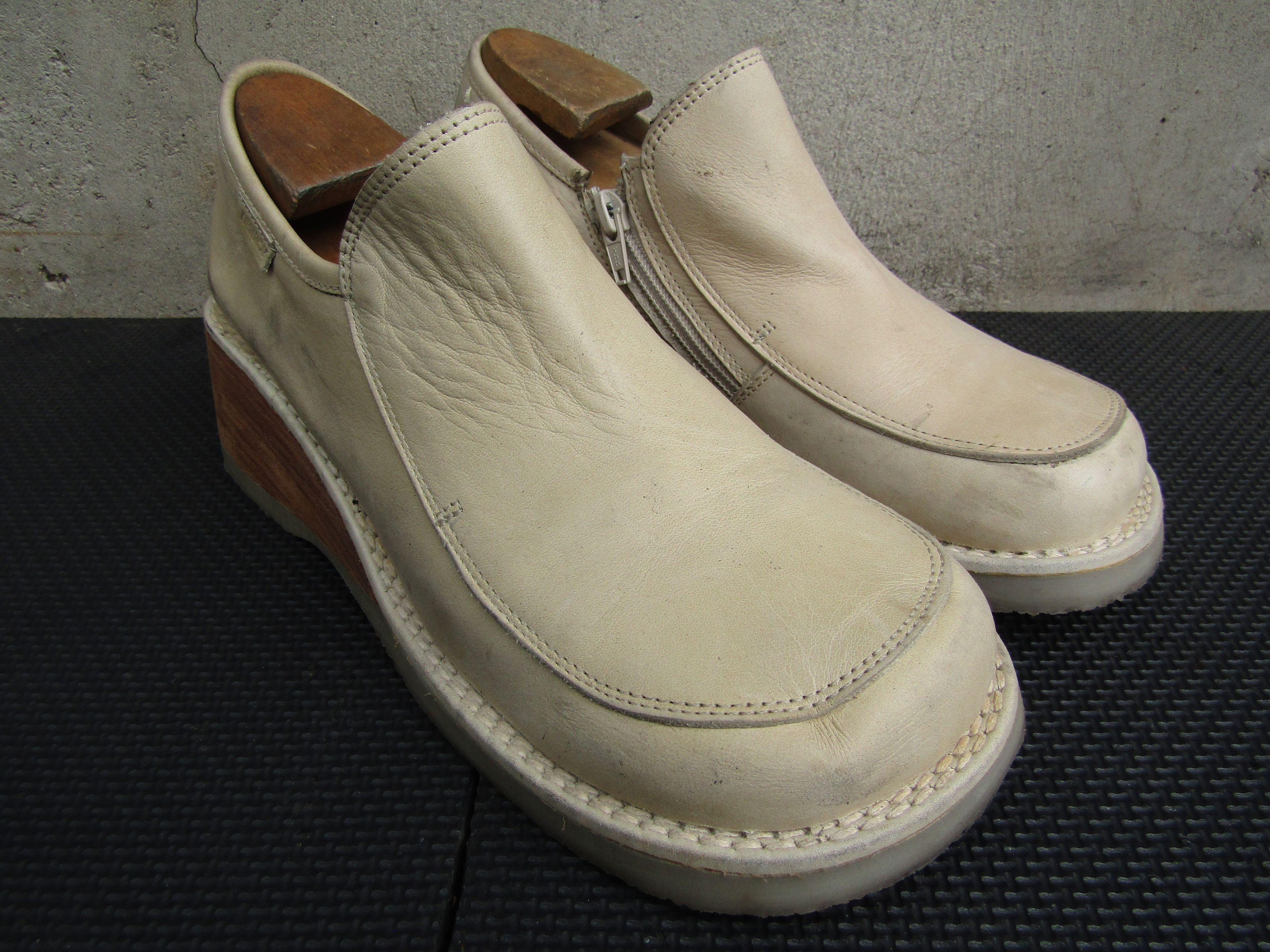 Other Vintage 90s Destroy Leather Taupe Platform Toggles Side Zip Size US 8.5 / IT 38.5 - 3 Thumbnail