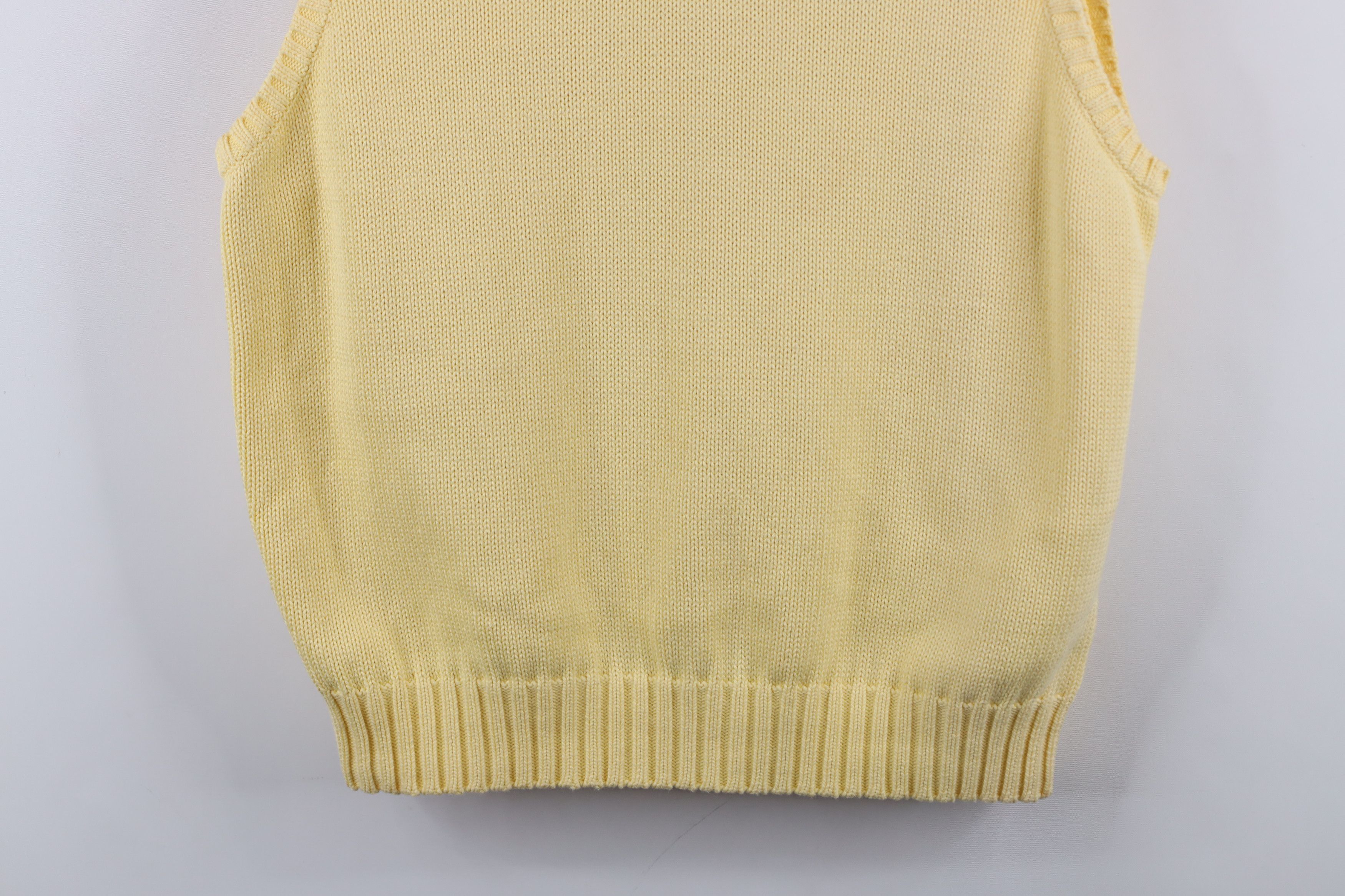 Ralph Lauren × Vintage Vintage 90s Ralph Lauren Knit V-Neck Sweater Vest Yellow Size US L / EU 52-54 / 3 - 3 Thumbnail