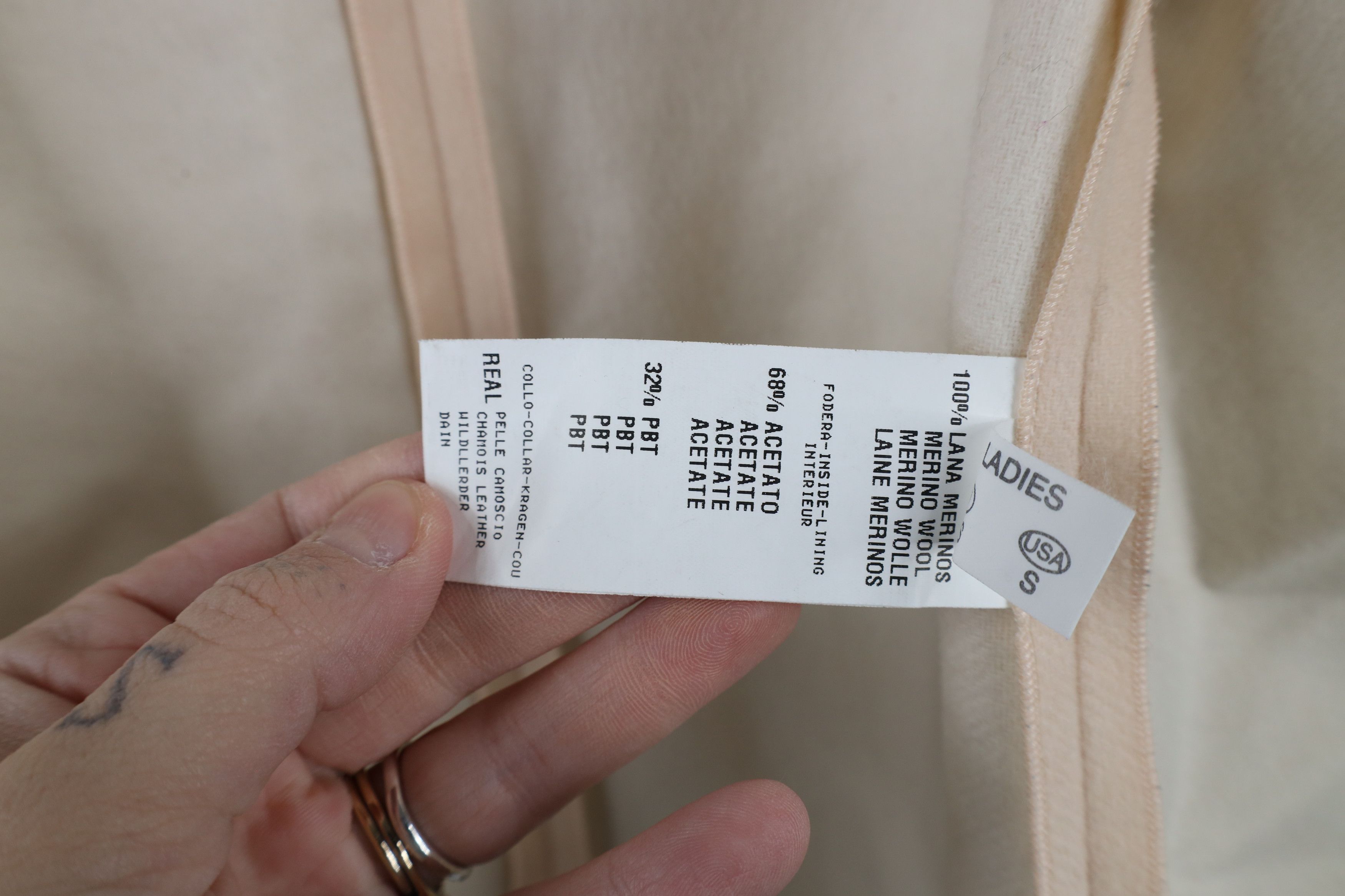 Fabiana Filippi × Vintage Fabiana Felippi Wool Chamois Leather Trim Big Button Jacket Size S / US 4 / IT 40 - 11 Thumbnail
