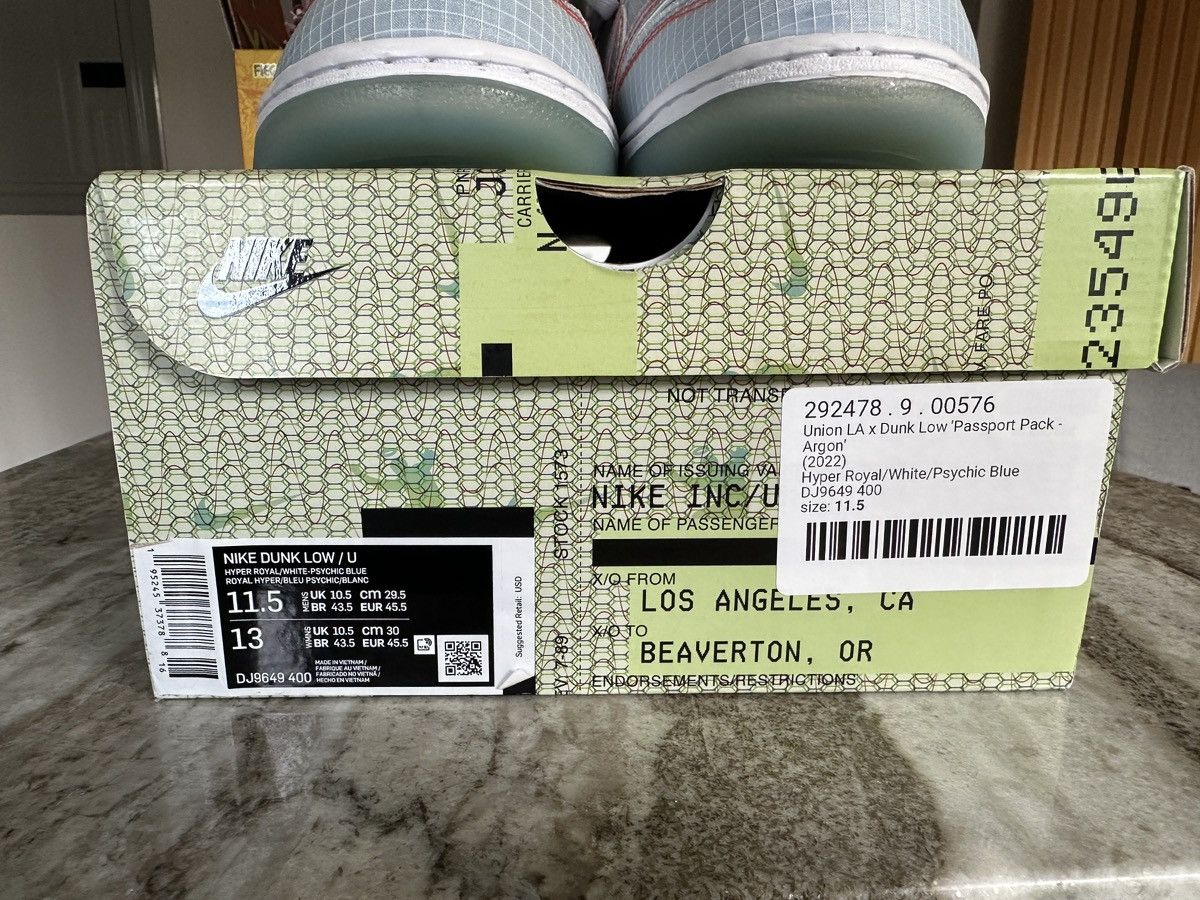 Nike × Union LA Nike union passport pack argon dunk size 11.5 Size US 11.5 / EU 44-45 - 5 Thumbnail
