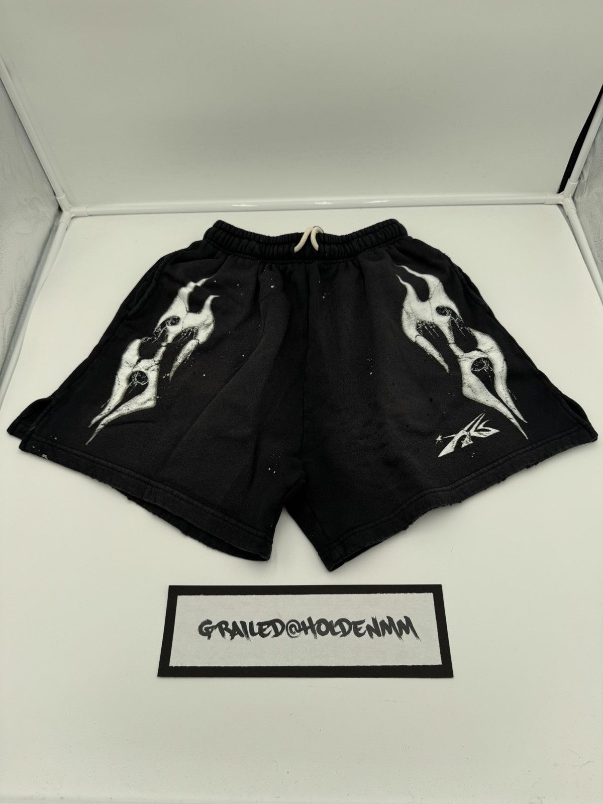 HELLSTAR HELLSTAR Spiderweb Sport Logo Shorts Black White | Grailed