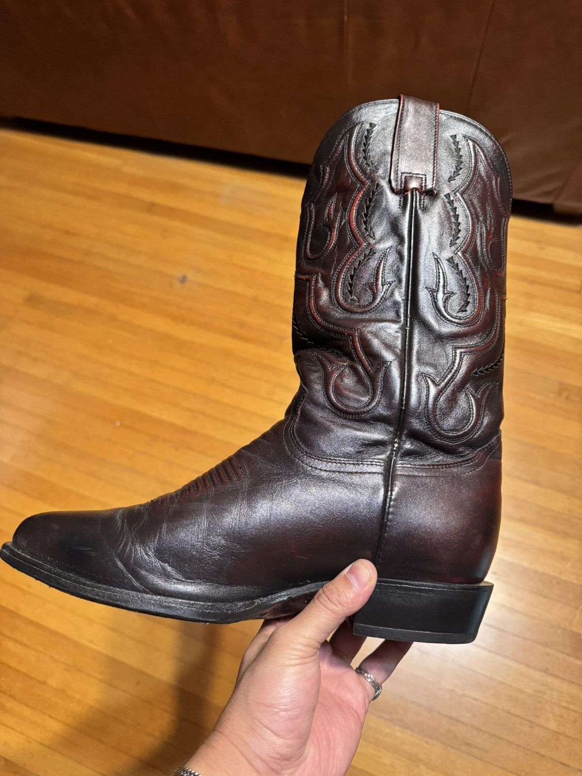 Stetson Stetson Carlisle Cowboy Boots In Cherry Black (9) Size US 9 / EU 42 - 7 Thumbnail