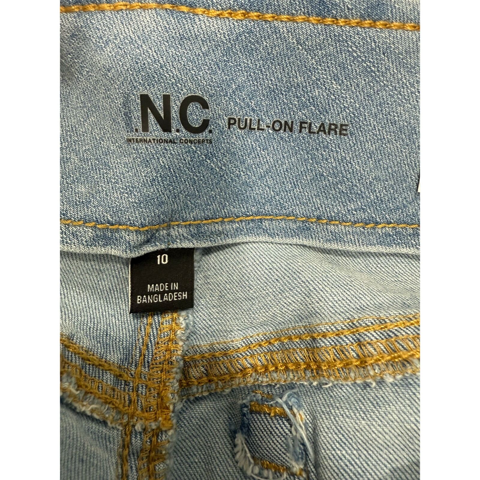 Macys INC International Concepts Jeans 10 Pull On Flare NEW # G620 Size 32" / US 10 / IT 46 - 3 Thumbnail