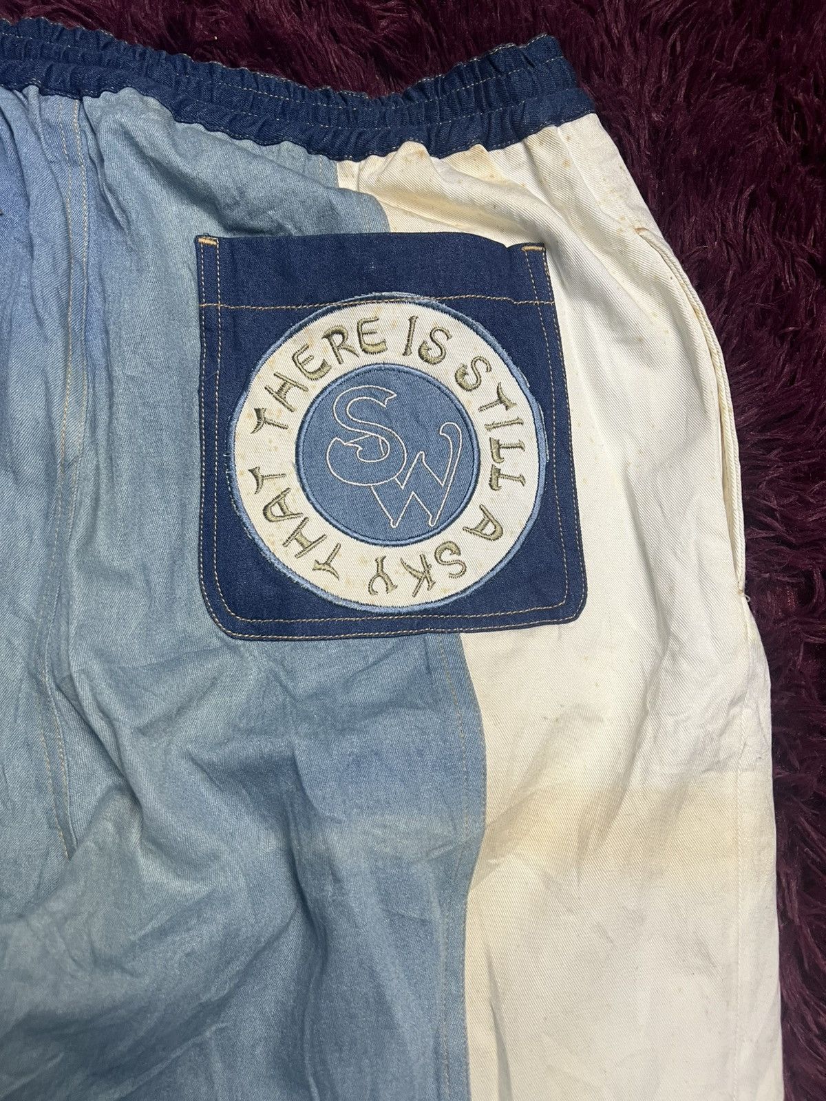 Beauty Beast Vtg Sky Wing Sport Patchwork Denim Pants (45) Size US 29 - 10 Thumbnail