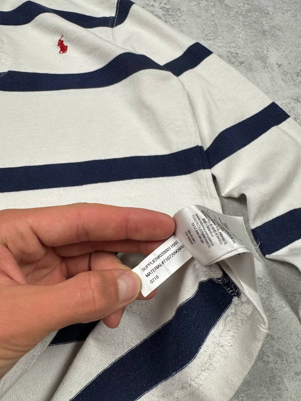 Polo Ralph Lauren White Polo Ralph Lauren Striped Rugby Longsleeve Size S Size US S / EU 44-46 / 1 - 11 Thumbnail