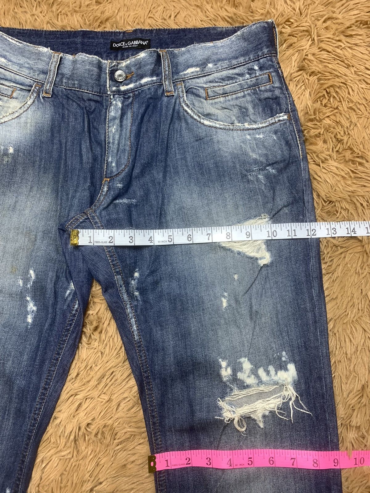 Dolce & Gabbana × Vintage 90s Dolce & Gabbana 14 Destroyed Rip Jeans W34 Size US 34 / EU 50 - 9 Thumbnail