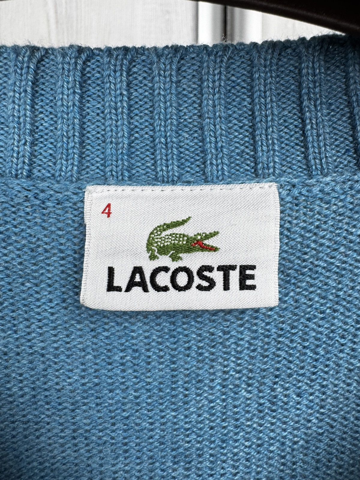 Lacoste Lacoste sky blue cotton wool v-neck vintage sweater size 4 Size US M / EU 48-50 / 2 - 8 Thumbnail