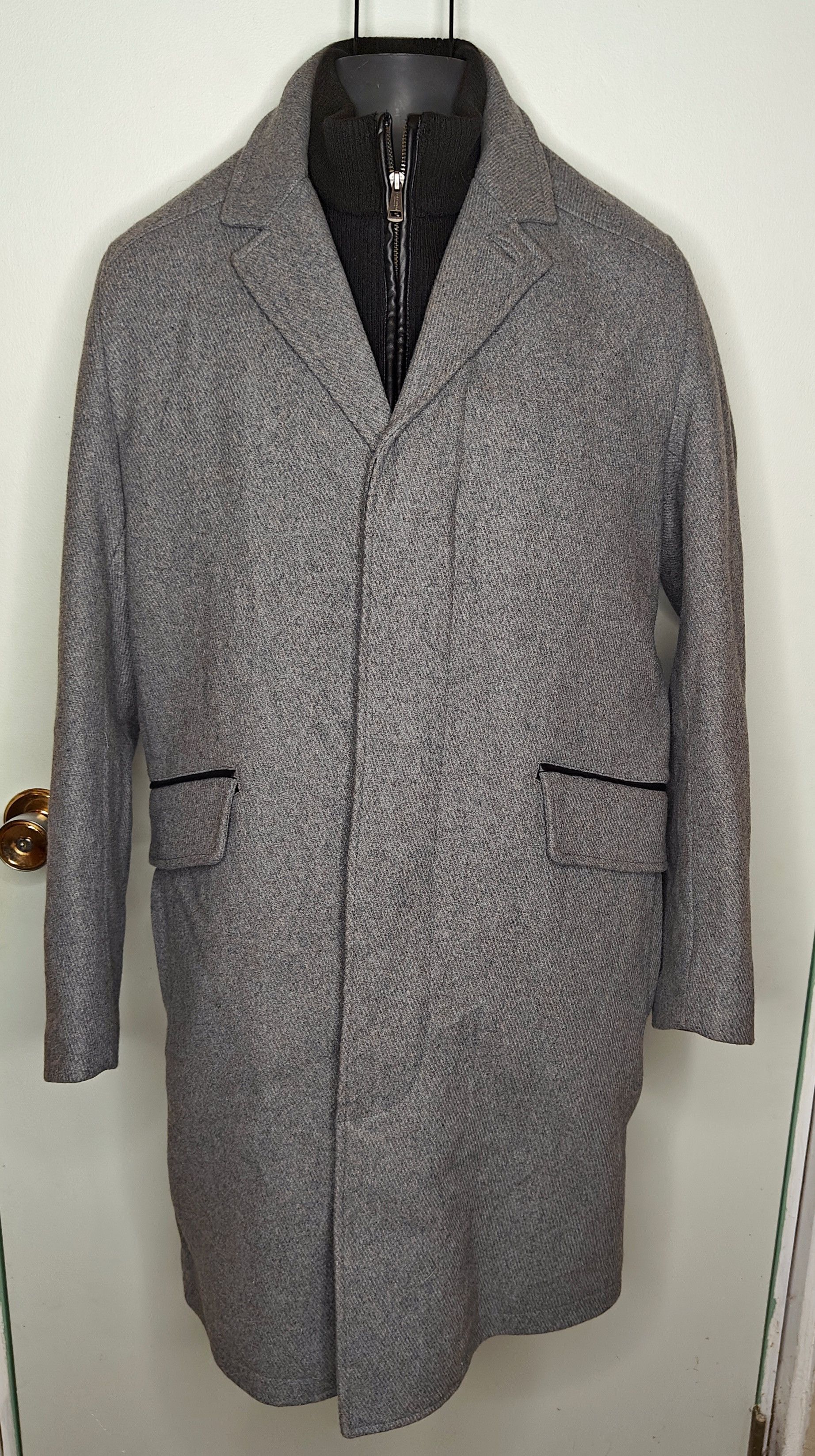 Cole Haan Mens Cole Haan gray wool blend gray overcoat coat jacket Size US M / EU 48-50 / 2 - 1 Thumbnail